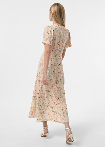 Бежевое кэжуал платье Braska с цветочным принтом