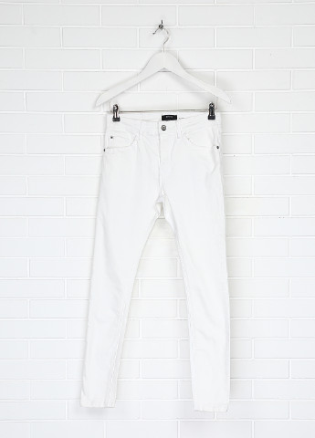 Белые демисезонные скинни джинсы Bershka