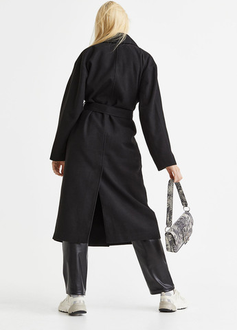 Черное демисезонное Пальто двубортное H&M