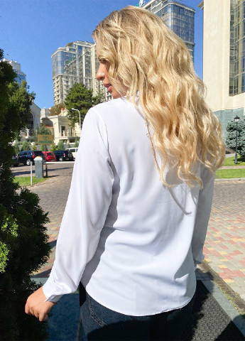 Белая кэжуал рубашка однотонная Demma