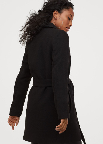 Черное демисезонное Пальто однобортное H&M