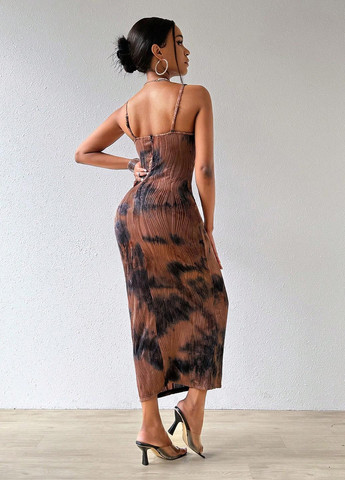 Рожево-коричнева вечірня, кежуал сукня силуетна SHEIN тай-дай