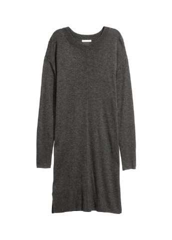 Темно-серое кэжуал платье а-силуэт H&M меланжевое
