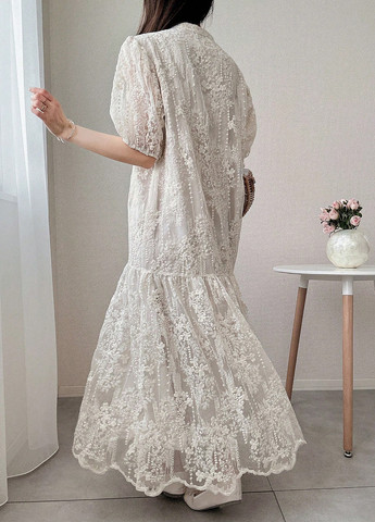 Кремова святковий сукня а-силует, оверсайз SHEIN однотонна