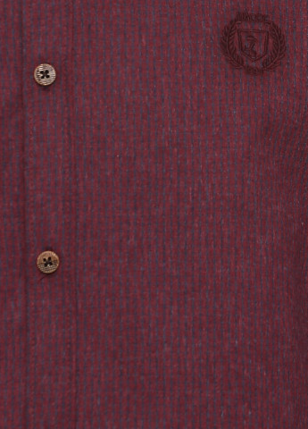 Бордовая кэжуал рубашка однотонная Madoc Jeans с длинным рукавом
