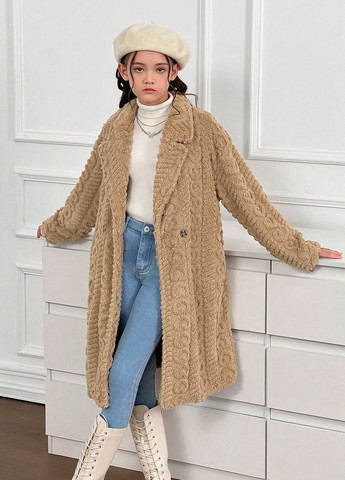 Бежеве демісезонне Пальто однобортне SHEIN