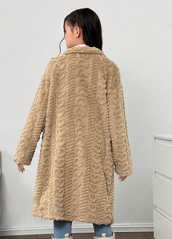 Бежеве демісезонне Пальто однобортне SHEIN