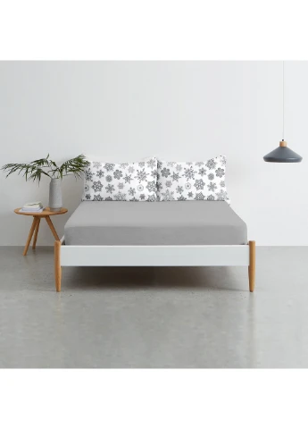 Полуторный комплект RANFORS GREY SNOWFLAKES GREY (пододеяльник 160х220 см, простынь 140х200х20 см, наволочка 2 шт 50х70 см) Cosas (251413603)