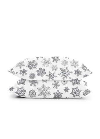 Полуторный комплект RANFORS GREY SNOWFLAKES GREY (пододеяльник 160х220 см, простынь 140х200х20 см, наволочка 2 шт 50х70 см) Cosas (251413603)