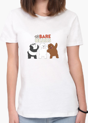 Футболка жіноча Вся правда про ведмедів (We Bare Bears) Білий (8976-2667) XXL MobiPrint - (216331127)