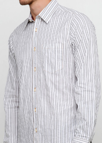 Белая кэжуал рубашка в полоску Cipo & Baxx с длинным рукавом