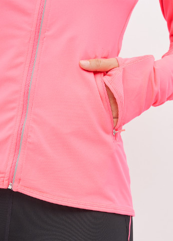 Толстовка H&M однотонная розовая спортивная полиэстер, трикотаж