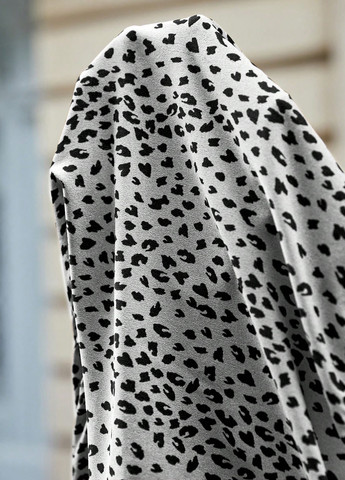 Черно-белое кэжуал платье с юбкой-солнце, бэби долл SHEIN леопардовый