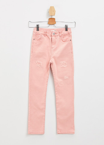 Штани DeFacto завужені рожеві джинсові бавовна