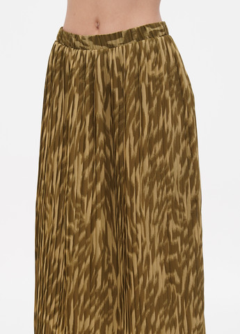Оливковая (хаки) кэжуал с абстрактным узором юбка Object плиссе