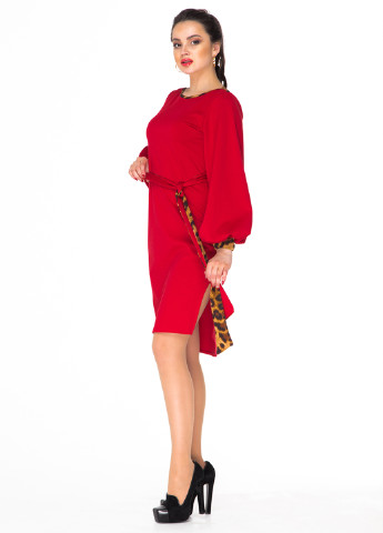 Красное кэжуал платье Alpama однотонное