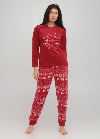 Красная всесезон пижама (лонгслив, брюки) лонгслив + брюки Mirano