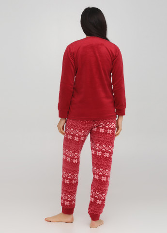Червона всесезон піжама (лонгслів, брюки) лонгслив + брюки Mirano