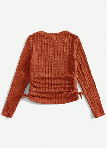 Коричневый демисезонный кэжуал лонгслив SHEIN однотонный