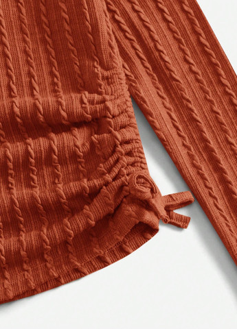 Коричневый демисезонный кэжуал лонгслив SHEIN однотонный