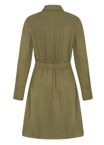 Оливковое (хаки) кэжуал платье Mudo однотонное