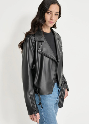 Чорна демісезонна куртка косуха DKNY