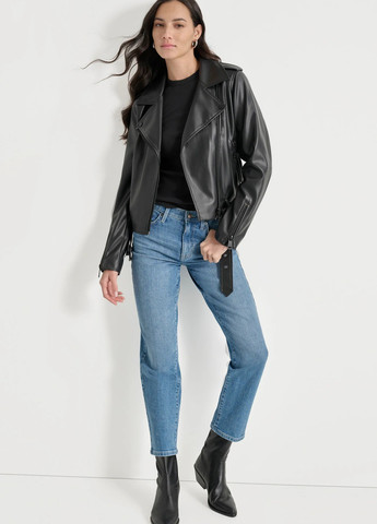 Чорна демісезонна куртка косуха DKNY