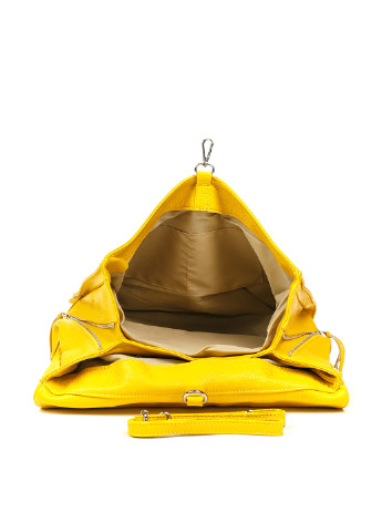Сумка Italian Bags тоут однотонная жёлтая кэжуал