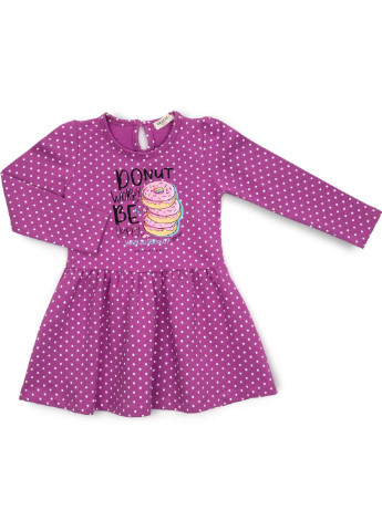 Фиолетовое платье в горошек (16623-110g-purple) Breeze (251326447)