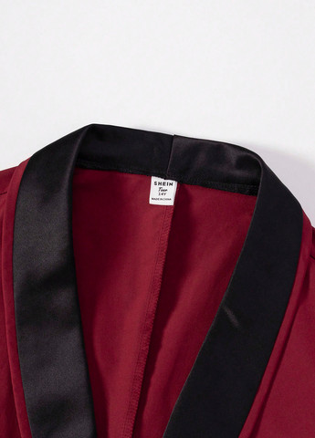 Бордовий демісезонний костюм (піджак, штани) брючний SHEIN