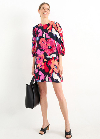 Комбинированное кэжуал платье C&A с цветочным принтом