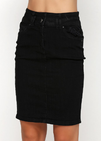 Черная кэжуал однотонная юбка Jacgueline карандаш