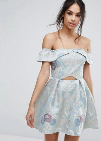 Женское летнее Платье клеш, с открытыми плечами Missguided с цветочным принтом