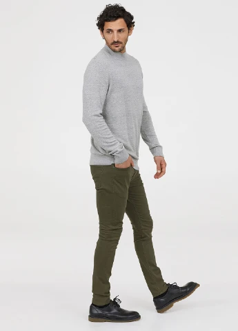 Хаки кэжуал демисезонные чиносы брюки H&M
