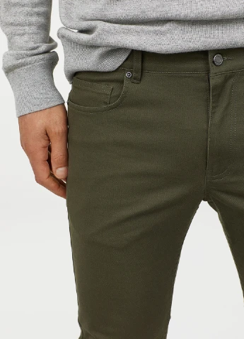 Хаки кэжуал демисезонные чиносы брюки H&M