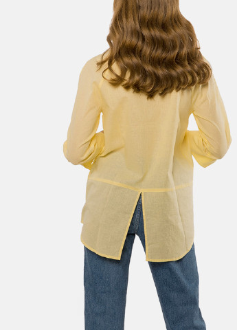 Желтая кэжуал рубашка однотонная MR 520