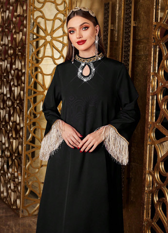 Чорна святковий, вечірня сукня SHEIN однотонна