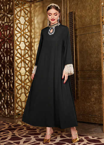 Чорна святковий, вечірня сукня SHEIN однотонна