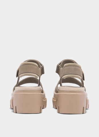 Бежевые босоножки Timberland на липучке с логотипом