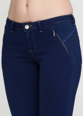 Индиго джинсовые демисезонные зауженные брюки Sassofono