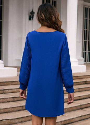 Синя кежуал сукня SHEIN однотонна