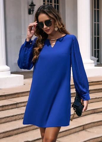 Синя кежуал сукня SHEIN однотонна