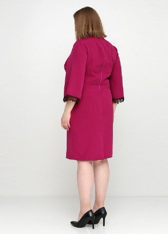 Фуксиновое (цвета Фуксия) деловое платье MS однотонное