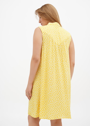 Желтое кэжуал платье а-силуэт Lefties в горошек