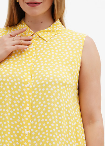 Желтое кэжуал платье а-силуэт Lefties в горошек