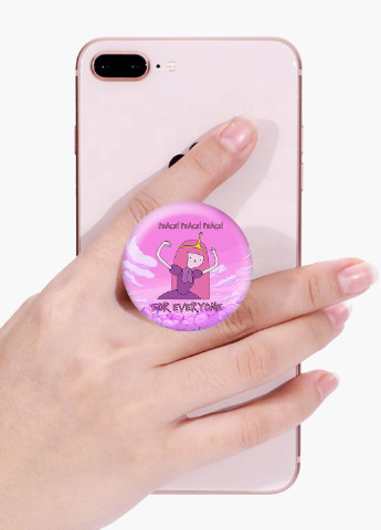 Попсокет (Popsockets) тримач для смартфону Принцеса бубльгум Час Пригод (Adventure Time) (8754-1576) Чорний MobiPrint (216748549)