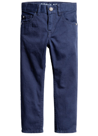 Джинси H&M прямі однотонні темно-сині джинсові бавовна