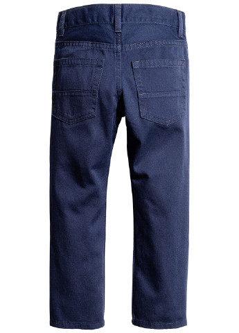 Джинси H&M прямі однотонні темно-сині джинсові бавовна