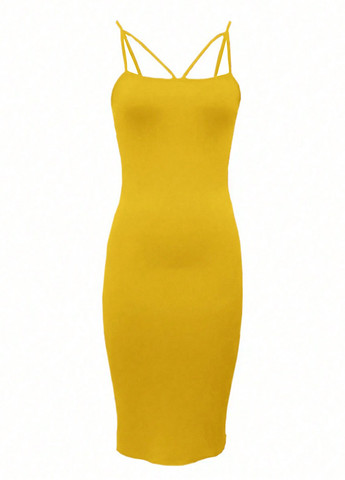 Жовтий кежуал сукня силуетна SHEIN однотонна