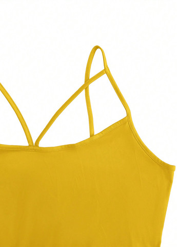 Жовтий кежуал сукня силуетна SHEIN однотонна